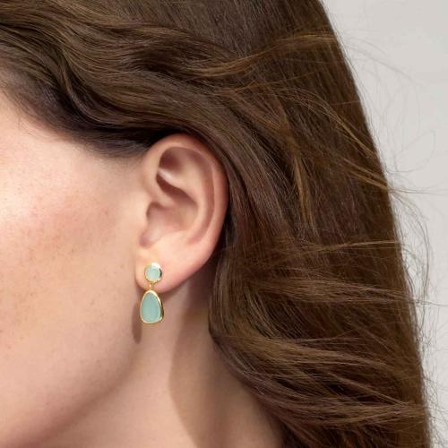 Pendientes piedra oro Cristian Lay