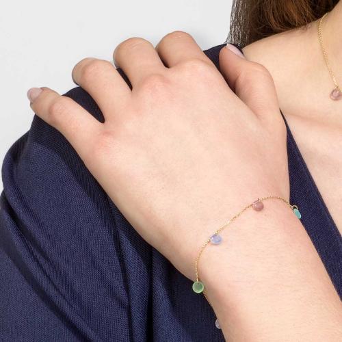 Pulsera cristales oro Cristian Lay