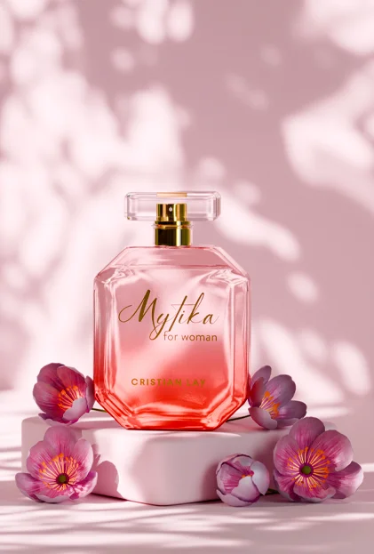 Modelo de la fragancia Mytika for Woman de Cristian Lay