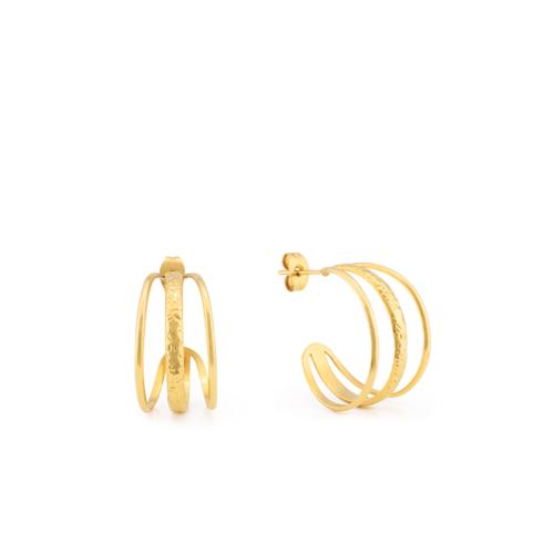 Pendientes dorados de diseño contemporáneo